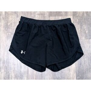 Under Armour Fly By Running Shorts Black Mesh Panel Athletic Womens Size M